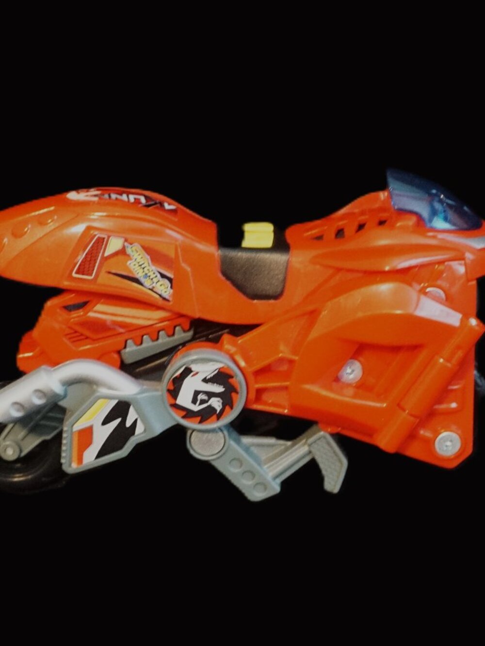 V Tech Switch & Go Dino Akuna-Velociraptor Dinosaur Red Motorcycle Transformer